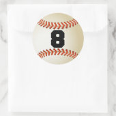 Sticker Rond Numéro 8 Baseball (Sac)