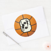 Sticker Rond Numéro 8 Basketball et joueurs (Enveloppe)