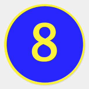 Sticker Rond numéro 8 dans un cercle