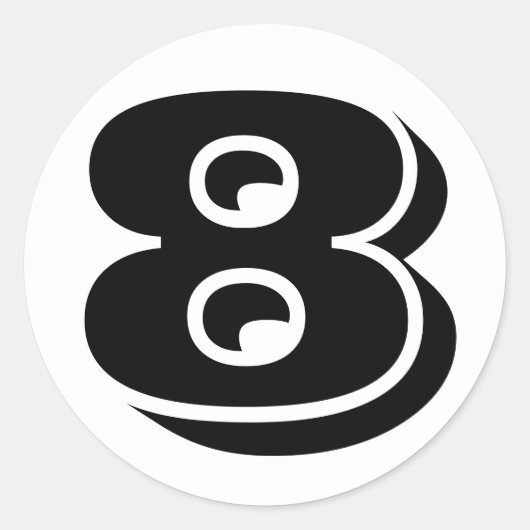 Sticker Rond Numéro 8 Huit numéros Vineta par Janz (Devant)