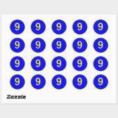 Sticker Rond numéro 9 dans un cercle (Feuille)