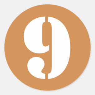 Sticker Rond Numéro 9 Neuf Numéros d'or au Pérou par Janz