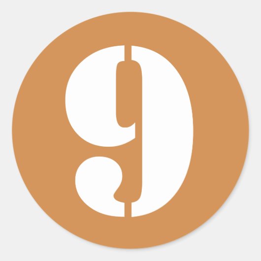 Sticker Rond Numéro 9 Neuf Numéros d'or Pérou par Janz (Devant)