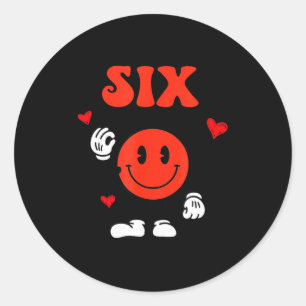 Sticker Rond Numéro amusant 6 Drôle 67 Mème Six Sept 6 7 Saint-