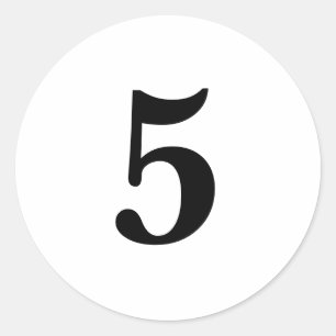 Sticker Rond Numéro cinq fournitures de planification simple 5 