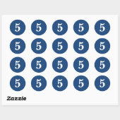 Sticker Rond Numéro Cinq fournitures de planification simple 5  (Feuille)