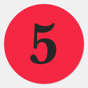 Sticker Rond Numéro cinq fournitures de planification simple 5 