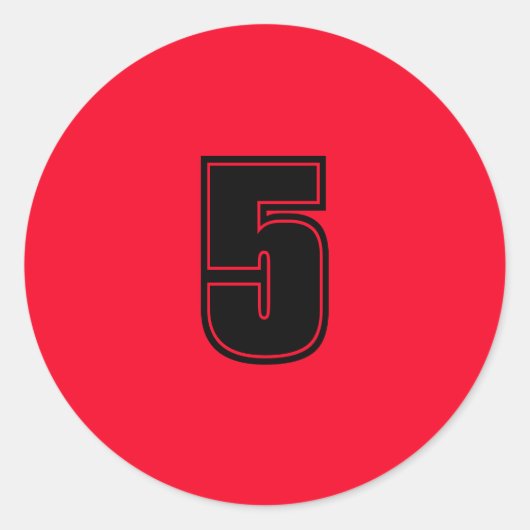 Sticker Rond Numéro cinq fournitures de planification simple 5 (Devant)