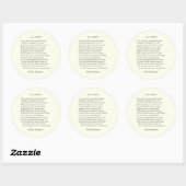 Sticker Rond Numéro de série 36 par William Shakespeare (Feuille)