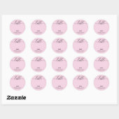 Sticker Rond Numéro de table écriture mariage rose (Feuille)