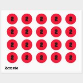 Sticker Rond Numéro Deux fournitures de planification simple 2  (Feuille)
