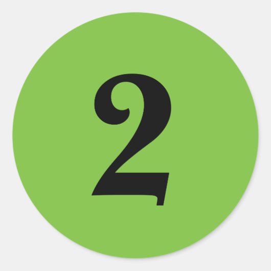 Sticker Rond Numéro Deux fournitures de planification simple 2  (Devant)