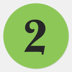 Sticker Rond Numéro Deux fournitures de planification simple 2