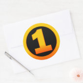 Sticker Rond Numéro d'or 1 (Enveloppe)