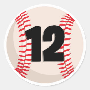 Sticker Rond Numéro favori de baseball #12