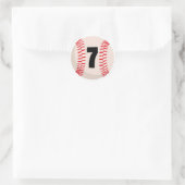 Sticker Rond Numéro favori de baseball #7 (Sac)