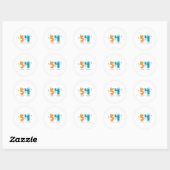 Sticker Rond Numéro heureux 54 (Feuille)