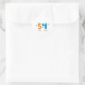 Sticker Rond Numéro heureux 54 (Sac)