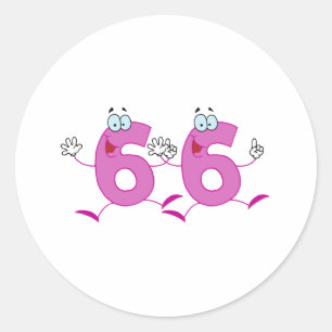 Sticker Rond Numéro heureux 66
