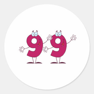 Sticker Rond Numéro heureux 99