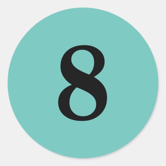 Sticker Rond Numéro Huit fournitures de planification simple 8  (Devant)