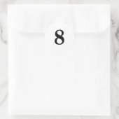 Sticker Rond Numéro Huit planification simple 8 blanc noir (Sac)