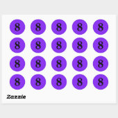 Sticker Rond Numéro Huit planification simple 8 violet noir (Feuille)