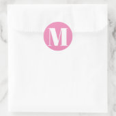 Sticker Rond Numéro initial monogramme rose (Sac)