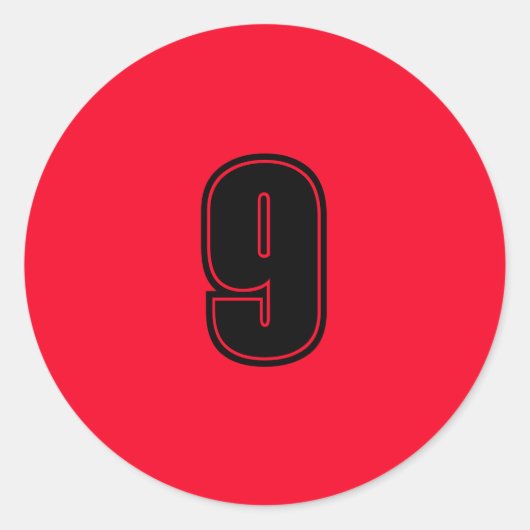 Sticker Rond Numéro Neuf fournitures de planification simple 9 (Devant)