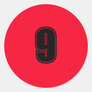 Sticker Rond Numéro Neuf fournitures de planification simple 9 