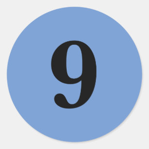 Sticker Rond Numéro Neuf fournitures de planification simple 9
