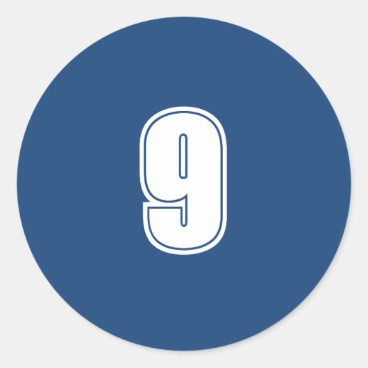 Sticker Rond Numéro Neuf fournitures de planification simple 9 (Devant)