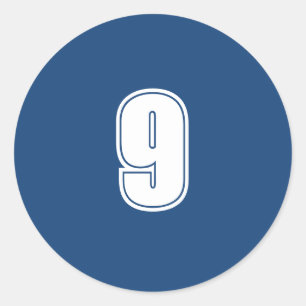 Sticker Rond Numéro Neuf fournitures de planification simple 9 