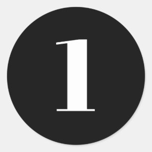 Sticker Rond Numéro personnalisé moderne, âge, noir blanc