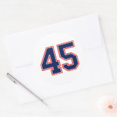 Sticker Rond Numéro Quarante cinq 45 Sports Jersey (Enveloppe)