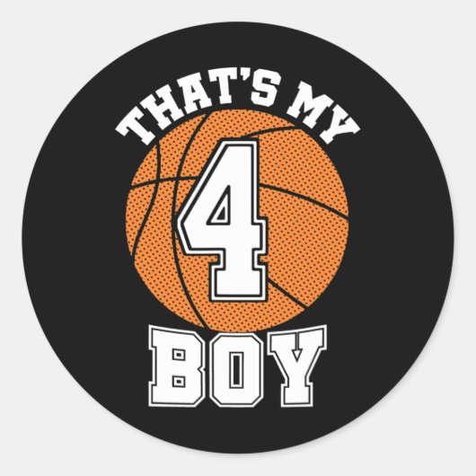 Sticker Rond Numéro quatre C'est mon garçon #4 Bysketbyll Maman (Devant)
