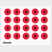 Sticker Rond Numéro Quatre fournitures de planification simple  (Feuille)