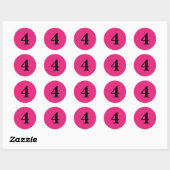 Sticker Rond Numéro Quatre fournitures de planification simple  (Feuille)