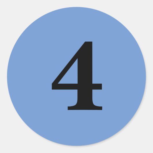 Sticker Rond Numéro Quatre fournitures de planification simple  (Devant)