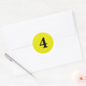 Sticker Rond Numéro quatre planification simple 4 jaune noir (Enveloppe)