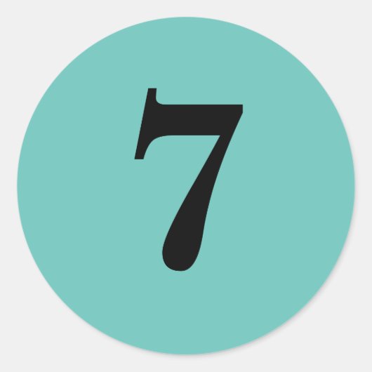 Sticker Rond Numéro Sept fournitures de planification simple 7  (Devant)