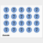 Sticker Rond Numéro Sept fournitures de planification simple 7  (Feuille)
