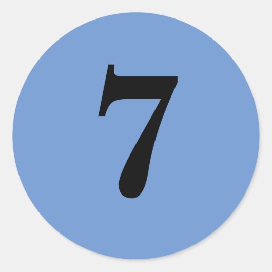 Sticker Rond Numéro Sept fournitures de planification simple 7  (Devant)