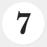 Numéro sept planification simple 7 blanc noir