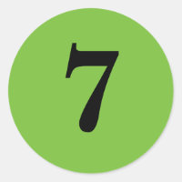 Numéro sept planification simple 7 vert noir