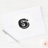 Sticker Rond Numéro six par Janz White (Enveloppe)