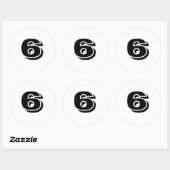 Sticker Rond Numéro six par Janz White (Feuille)