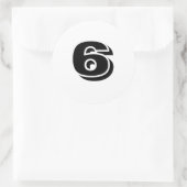 Sticker Rond Numéro six par Janz White (Sac)