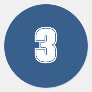 Sticker Rond Numéro Trois fournitures de planification simple 3