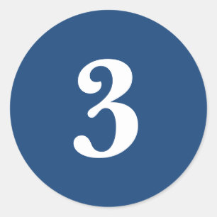 Sticker Rond Numéro Trois fournitures de planification simple 3